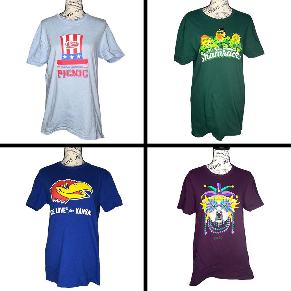 Raising Cane's SMALL Bundle 4 Various Campaign/Event T-Shirts 2019 Era